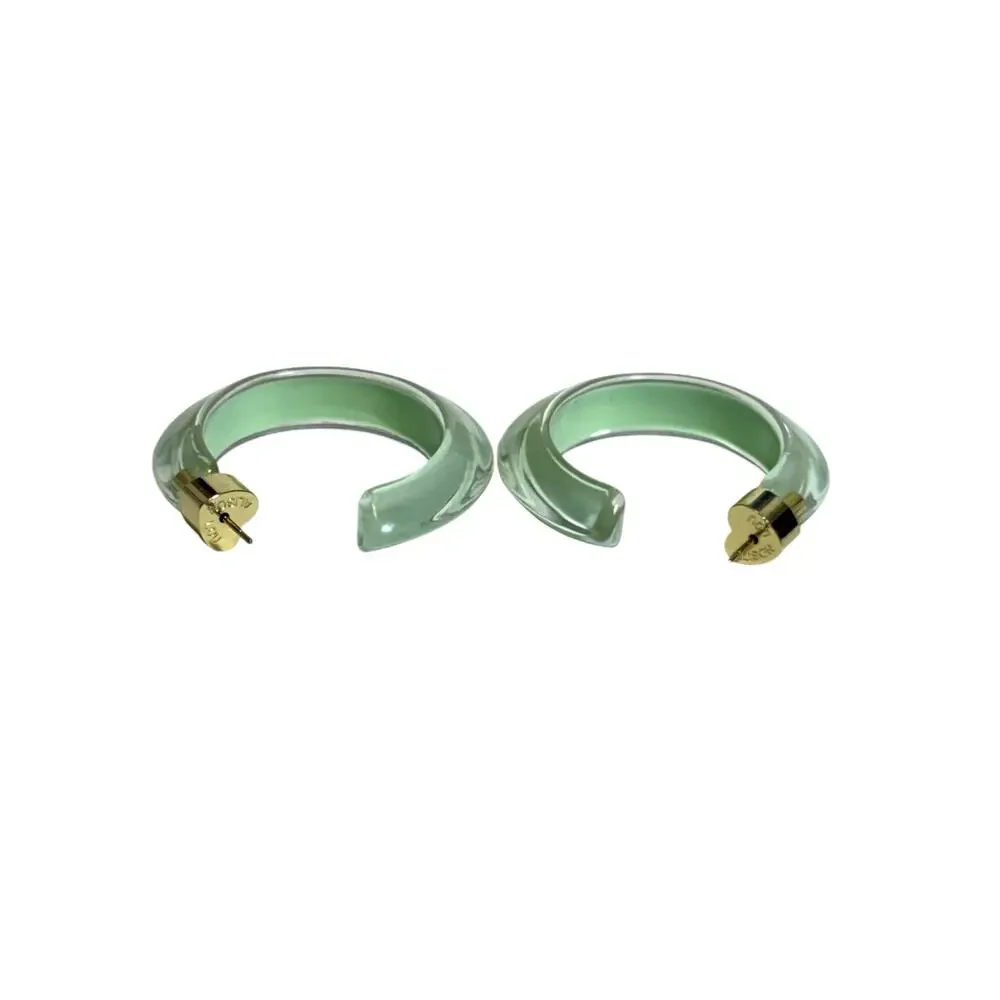 Alison Lou Small Jelly Lucite Hoops Green